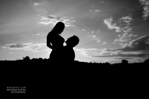 Couple silhouette at sunset